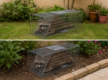Coremaster Humane Live Animal Trap - Foldable Galvanized Steel Cage