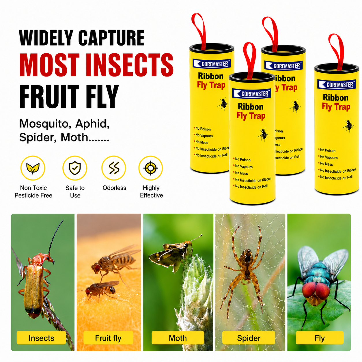 Coremaster Fly Ribbon Trap - Sticky Hanging Fly Tape