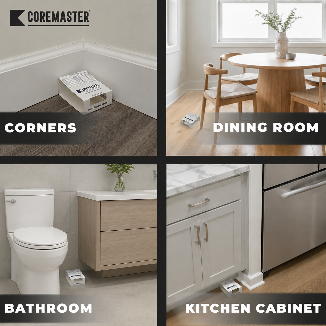 Coremaster Insect Monitor Traps for Roaches, Ants & Crawling Insects