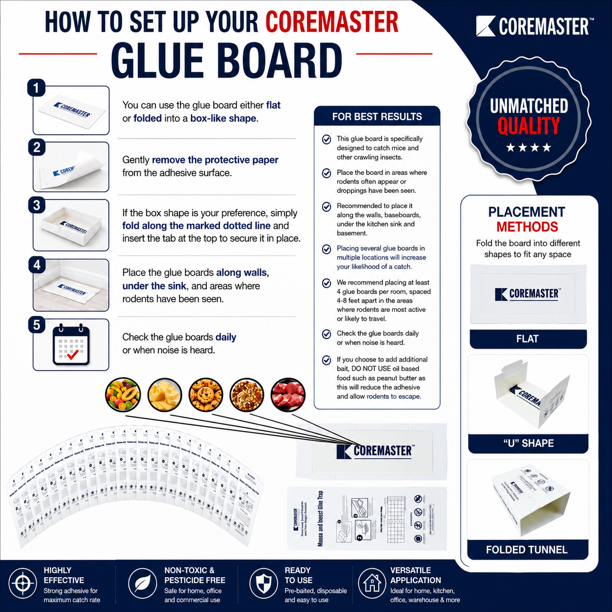 Coremaster Tin Cat Glue Boards for Mouse & Insect Monitoring