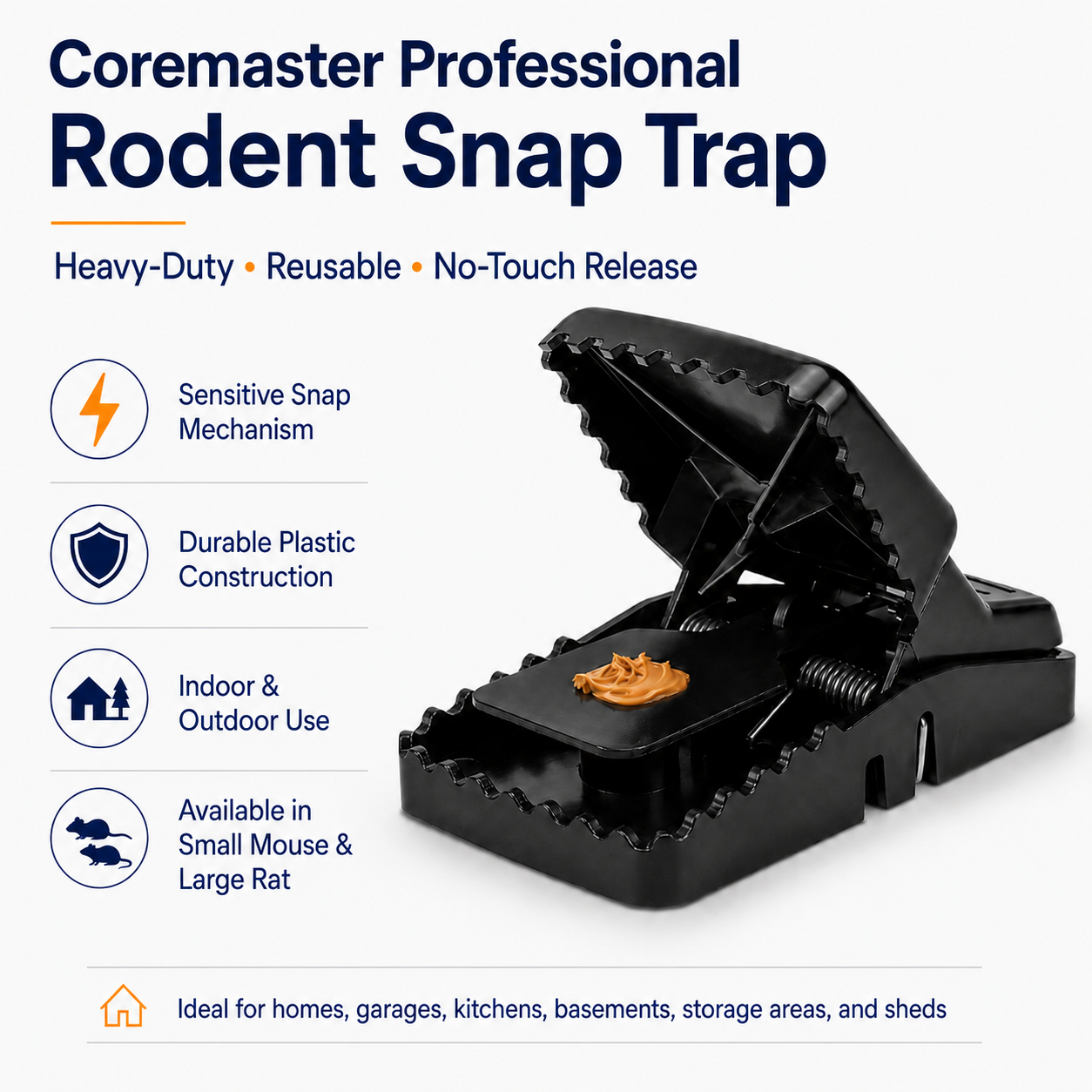 Coremaster Professional Rodent Snap Traps for Rats & Mice