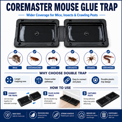 Coremaster Mouse Glue Traps for Indoor Rodent Control - 4 Pack
