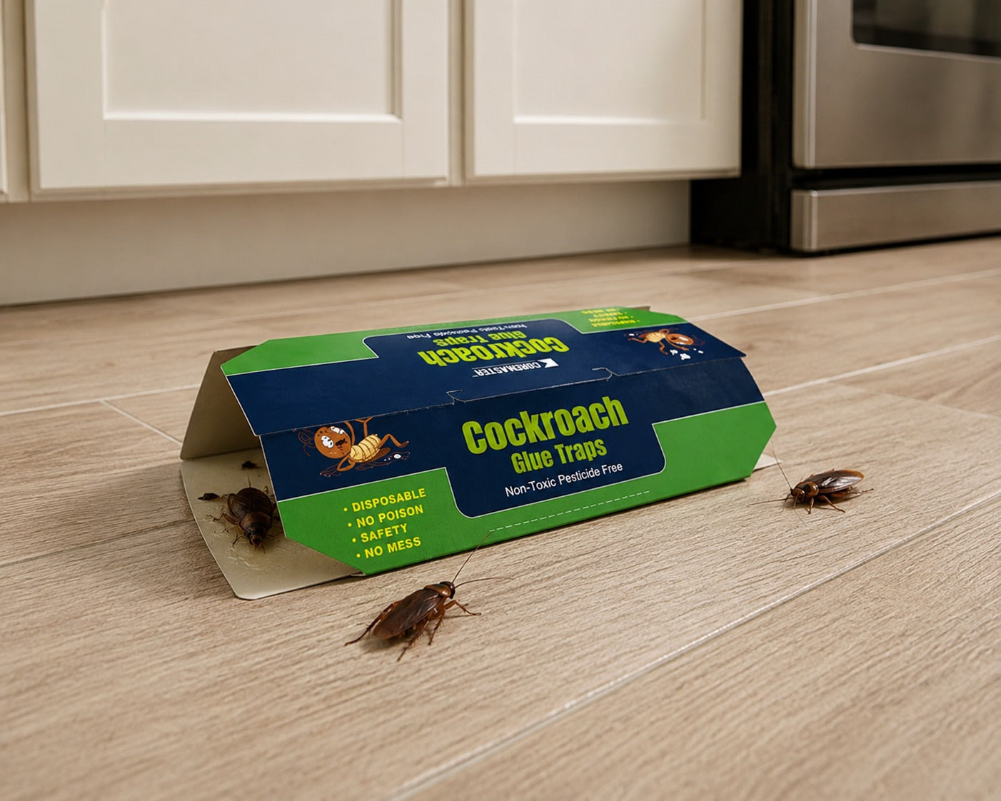 Coremaster Blue Cockroach Glue Traps for Indoor Use - 12 Pack