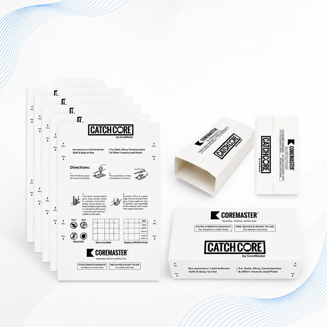 CatchCore Mouse & Insect Glue Traps for Indoor Pest Control