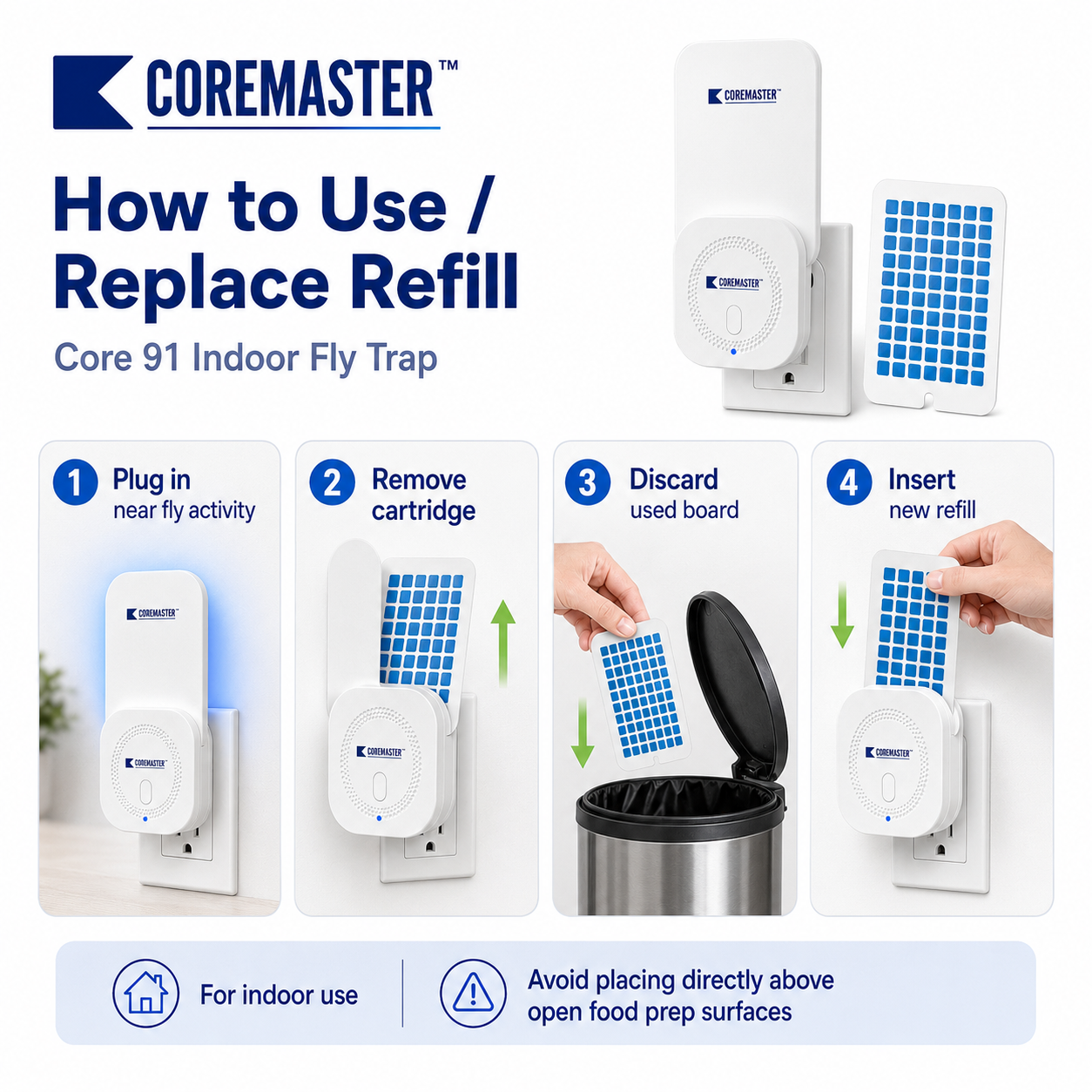 Coremaster Core 91 Indoor Fly Trap with  Glue Boards
