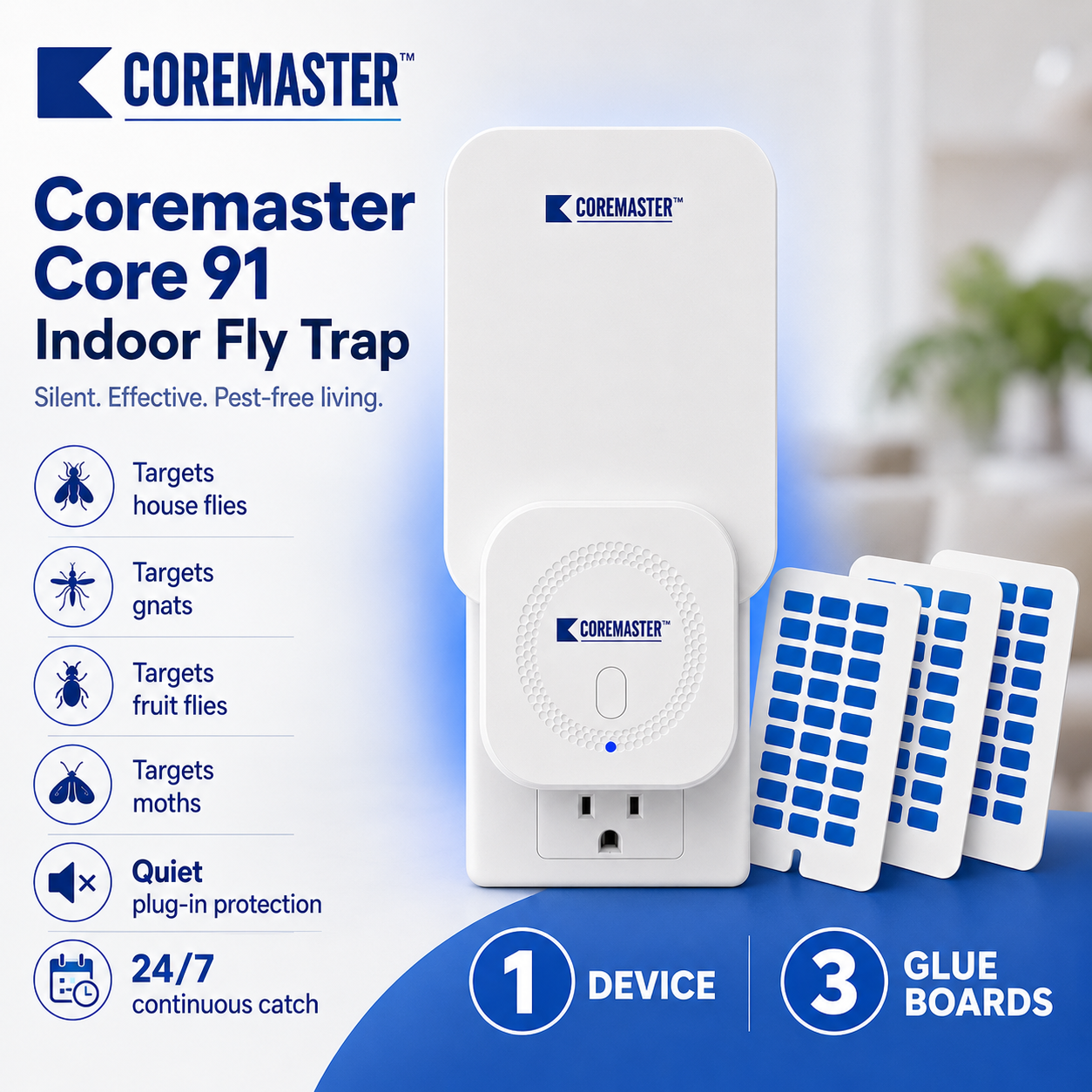 Coremaster Core 91 Indoor Fly Trap with  Glue Boards