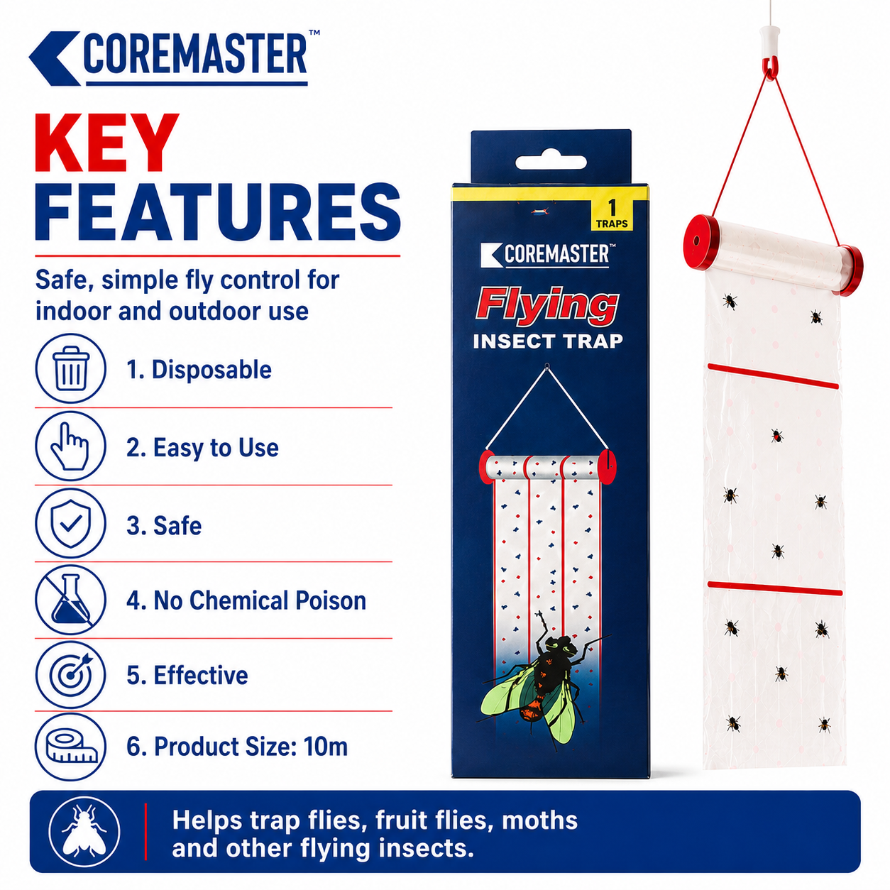 Coremaster Flying Insect Trap - Disposable Hanging Trap